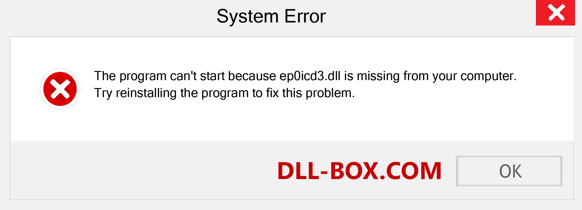  ep0icd3.dll file is missing?. Download for Windows 7, 8, 10 - Fix  ep0icd3 dll Missing Error on Windows, photos, images